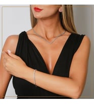 SET TAKIMI BAGET TAŞLI BEYAZ ALTIN (Altın-Bronz)