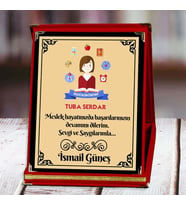 Mesleki Gelişim Öğretmeni Baskılı Plaket (2. Tasarım)  Kişiye Özel (Kırmızı)