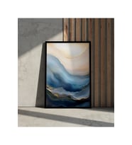 Tablo Ahşap Çerçeveli Tablo - Soyut Dalga Temalı Tablo-Çerçeveli Poster (Karışık)