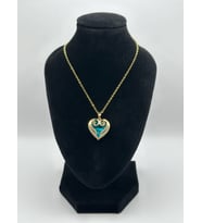 Arnes Jewelry Çelik Zirkon Taşlı Kalpli Kolye (Gold)