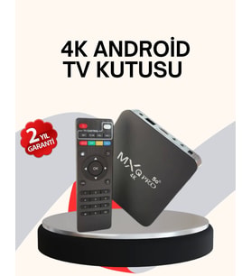 4K Android TV Box – Akıllı Medya Oynatıcı, 2GB RAM, 16GB Hafıza, Wi-Fi Destekli
