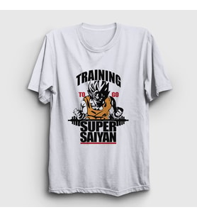 Presmono Unisex Beyaz Training Goku Anime Dragon Ball T-Shirt 237237tt