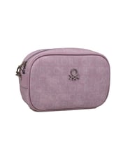 Benetton Lila Kadın Monogram Eskitme Mini Çapraz Çanta BNT 1537