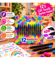 12'li Çift Taraflı Marker Kalem Seti