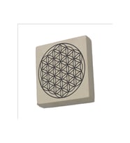 Yaşam Çiçeği Deseni Baskılı Taş Magnet 5X5