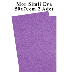 Mor Simli Eva 50x70 cm 2 Adet Simli Eva Süngeri Okul Kreş Anasınıfı Elişi Etkinlikleri