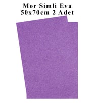 Mor Simli Eva 50x70 cm 2 Adet Simli Eva Süngeri Okul Kreş Anasınıfı Elişi Etkinlikleri