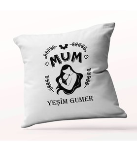 Kişiye Özel Mum Beyaz Kare Yastık