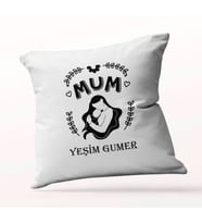 Kişiye Özel Mum Beyaz Kare Yastık