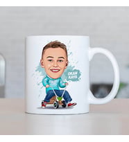 Kişiye Özel Eğlenen Erkek Çocuk Karikatürlü Kupa Bardak