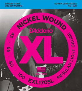 D'Addario EXL170SL XL Nickel Serisi Bas Gitar Tel Seti (Regular Light - 45-100 - Super Long Scale)