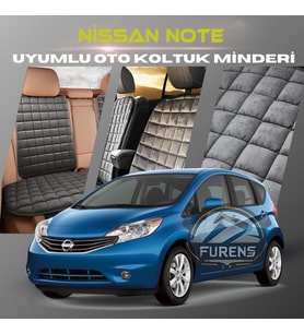 Nissan Note Antrasit Renk Tay Tüyü Cepli & Terletmez Sırtlı Oto Koltuk Minder Seti - Koltuk Koruma Kılıfı (ÖN & ARKA TAM SET)