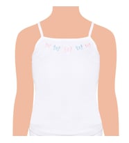 6 lı Paket Tutku Kız Çocuk İp Askılı Atlet Beyaz % 100 Pamuk 0165