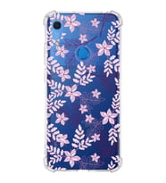 PrintiFy Huawei Y6s Uyumlu Köşe Korumalı Floral Pudra Tasarımlı Şeffaf Silikon Kılıf