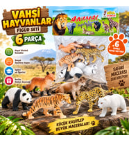 Vahşi Hayvanlar Figür Seti 6 ParçaSafari ve Orman Hayvanları Koleksiyonu Eğitici Oyuncak Seti