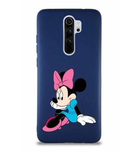 Xiaomi Redmi Note 8 Pro Soft Premier Kapak Minnie Mouse-E Tasarımlı Silikon Kılıf - Lacivert (Şeffaf)