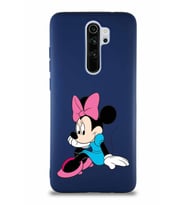 Xiaomi Redmi Note 8 Pro Soft Premier Kapak Minnie Mouse-E Tasarımlı Silikon Kılıf - Lacivert (Şeffaf)