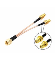 Y Tip RG316 15cm 1x Sma Erkek 2X Sma Dişi Kablo RF Uzatma Kablosu Altın Kaplama Soket 0-6GHz Wi-Fi