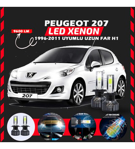Peugeot 207 1996-2011 Uzun Far Uyumlu Şimşek Etkili Led Xenon Pro Series H1