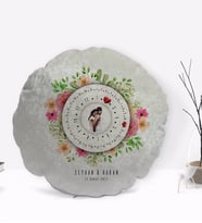 BK Gift Kişiye Özel İsimli Fotoğraflı Tarihli Sonsuz Takvim Tasarımlı Dekoratif Kırlent Yastık-1
