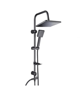 Tema 53243-2M Rain Tetra Mat Siyah Sürgülü Duş Seti