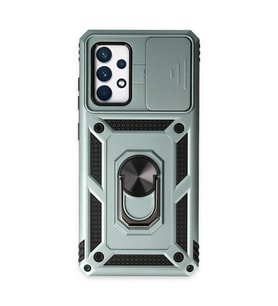 Samsung Galaxy A52 Kılıf Pars Lens Yüzüklü Silikon - Yeşil