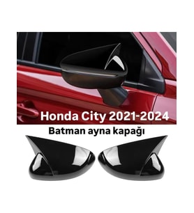 honda city 2021.2022.2023 uyumlu parlak siyah boyalı yarasa ayna kapağı