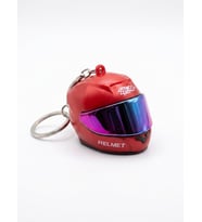 Işıklı Fenerli Mini Moto Kask Anahtarlık Kırmızı
