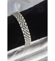 316L Çelik 12 mm Kalınlıkta Gümüş Renkli Erkek Bileklik 5886 - HPSBYI7470-2416