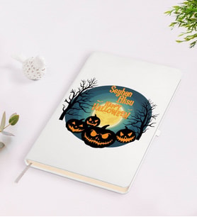 BK Gift Kişiye Özel Happy Halloween Tasarımlı Beyaz Defter-14