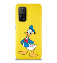 Xiaomi Mi 10T Pro Soft Premier Kapak Donald Duck-C Tasarımlı Silikon Kılıf - Sarı (Şeffaf)
