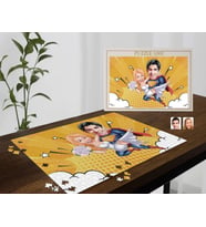 BK Gift Kişiye Özel Sevgililer Karikatürlü 1000 Parça Profesyonel Puzzle-26