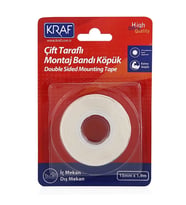 KRAF ÇİFT TARAFLI MONTAJ BANDI KÖPÜK İÇ-DIŞ MEKAN 15MMX1,9M 2510G
