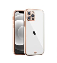 iPhone 12 Pro 6.1inç Gold Çerçeve Kamera Korumalı Bumper Kılıf-(5775) - SSSSSS9346-5976