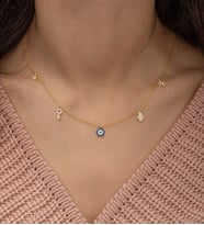 925 Ayar Gold Şans Kolyesi Kadın Gümüş Kolye