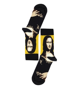 Monalisa Portre Desenli Sanatsal Unisex Soket Çorap