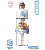 DILLER 600 ML Pipetli & Rahat İçim Çift Kullanım Tritan Su matarası Suluk -FFD600RENK3
