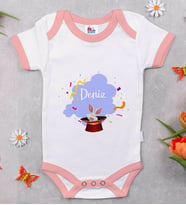 BK Kids Kişiye Özel Pembe Bebek Body Zıbın - Model 183