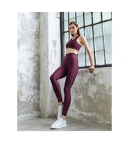Mürdüm Rengi Ekstra Yüksek Bel Toparlayıcı Spor Tayt