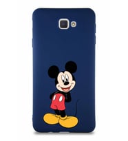 Samsung Galaxy J7 Prime Soft Premier Kapak Mickey Mouse-B Tasarımlı Silikon Kılıf - Lacivert (Şeffaf)