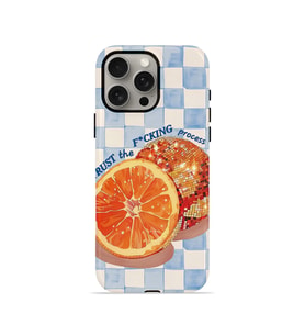 iPhone 15 Pro Vorian Çift Katmanlı Kılıf Orange Press Collage