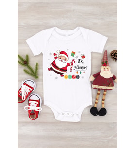 Unisex Bebek İlk Yılbaşım Kısa Kol Çıtçıtlı Body
