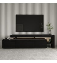 TV Sehpası Buğra Ahşap Siyah LED Işıklı 192 cm