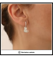 925 Ayar Gümüş Minimal Kedi Küpe