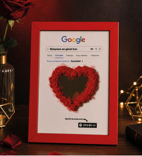 Sevgiliye Hediye GOOGLE Dünyanın en Güzel Kızı Aynalı Spotify Barkodlu Çerçeve