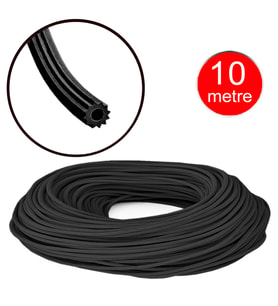 Alüminyum Sineklik Teli Fitili Siyah 5mm Kapı Pencere Tül Sabitleme Lastik Contası -10 Metre