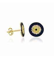 Sosyete Altın Çivi Küpe 14K Gold (Çok Renkli)
