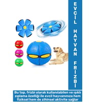 Eğlenceli İnteraktif Fiziksel Zihinsel Gelişim Işıklı Zıplayan Frizbi Kedi Köpek Evcil Hayvan Topu
