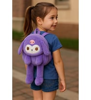 Sevimli Karakter Kuromi Kawai Sanrio Peluş Işıklı Kulaklı Sırt Çantası (Y. Mor)