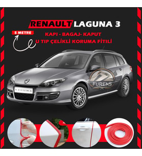 Renault Laguna 3 Oto Araç Kapı Koruma Fitili 5metre Parlak Kırmızı Renk